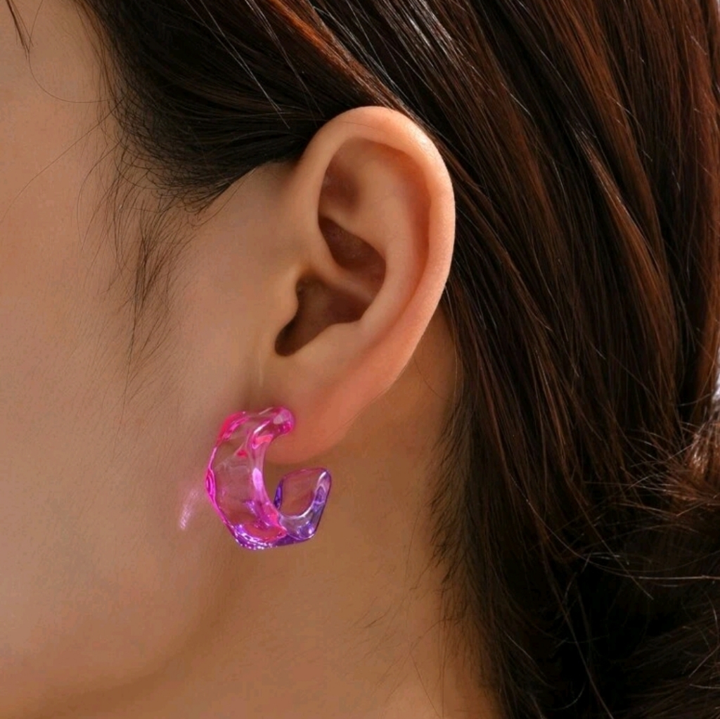 Ombre Cuff Hoop Earrings